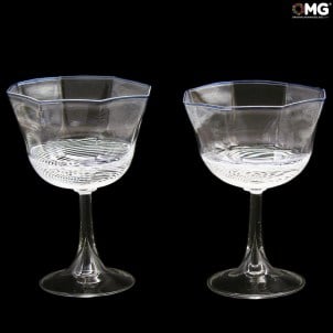 2er Set Coppa Martini Trinkgläser - Achteckig - Original Muranoglas 2er Set Coppa Martini Trinkgläser - Achteckig - Original Muranoglas