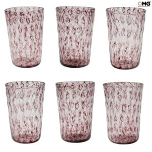 Set of 6 Drinking glasses - Baleton - Original Murano Glass OMG