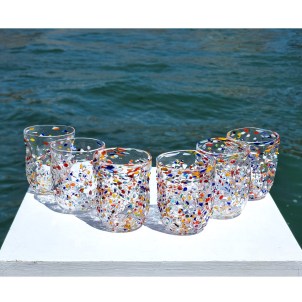 Glasses Set - Pointillisme Multicolor - Original Murano Glass