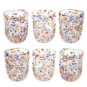 Glasses Set - Pointillisme Multicolor - Original Murano Glass