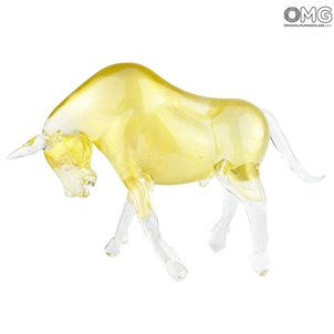 Bull - mit echtem Gold - Original Murano Glass OMG