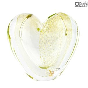 Ваза Сердце - Золото Соммерсо - Original Murano Glass OMG