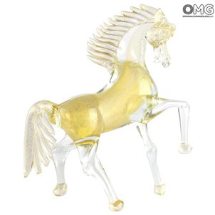 Caballo de carreras - Oro - Cristal de Murano original OMG Caballo de carreras - Oro - Cristal de Murano original OMG