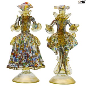 Goldoni_sculpture_murrinal_multicolor_gold_original_murano_glass_omg_venetian_italy