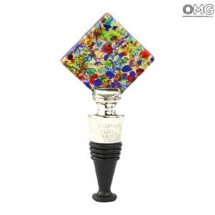Tapón de botella Multicolor Mix - Cristal de Murano original OMG® + Caja de regalo