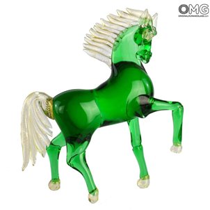 حصان السباق - أخضر - زجاج مورانو الأصلي OMG