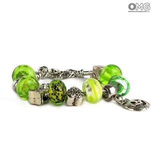 Pandoralike - pulseira verde - vidro de Murano