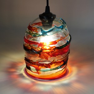 Sospensione Rosso - Sbruffi - Original Murano Glass