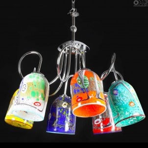 Spicy - Lampe à suspension 6 lumières - Verre de Murano original OMG