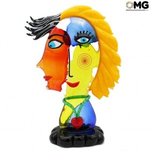 女人的頭貢畢加索-流行藝術-穆拉諾玻璃原版