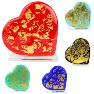 My Love - cristal corazón con oro puro - Cristal de Murano original OMG