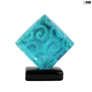Rhombus Silver - Uran - verre avec de l'argent - Original Murano Glass OMG