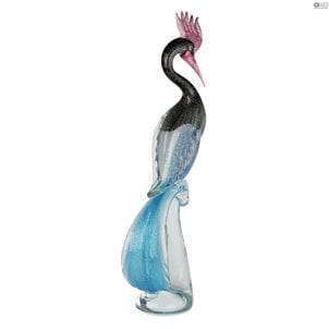 Male Royal Heron - Escultura de vidrio - Vidrio de Murano original OMG