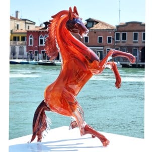 horse_big_multicolor_orange_original_murano_glass_omg76