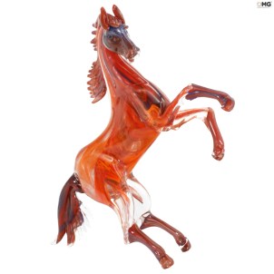 horse_big_multicolor_orange_original_murano_glass_omg