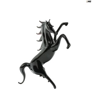 Prancing Black Horse - Original Murano Glass OMG
