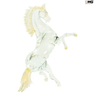 Pferd aus Glaskristall - Skulptur - ORIGINAL MURANO GLAS - OMG