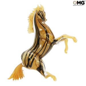caballo_ocra_escultura_original_murano_glass_omg