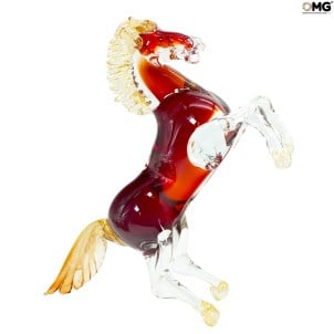 horse_red_gold_orginal_ Murano_glass_omg