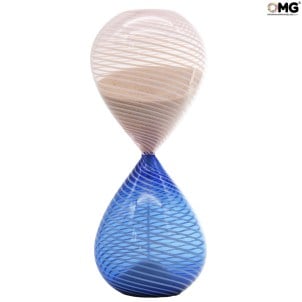 الساعة الرملية - الأزرق - زجاج مورانو الأصلي Omg