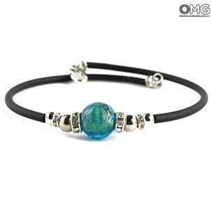 Armband Perla Smeraldo Grün - mit Silber - Original Murano Glas OMG Armband Perla Smeraldo Grün - mit Silber - Original Murano Glas OMG