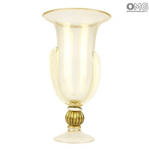 Vaso alto - Coleção de ouro - Vidro original de Murano OMG