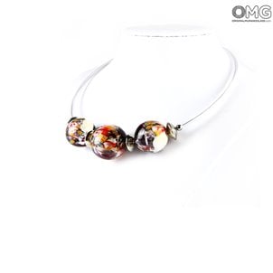 Zeitlose Murrina - Halskette venezianische Perlen - Original Murano Glas OMG