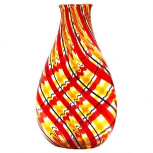 Roter Twister - Filigrane Vase - Original Muranoglas OMG
