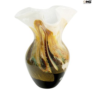 Ionian -black and gold Vase - Original Murano Glass OMG