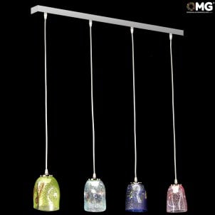 意大利iTaly-線性枝形吊燈4燈-穆拉諾玻璃-不同顏色