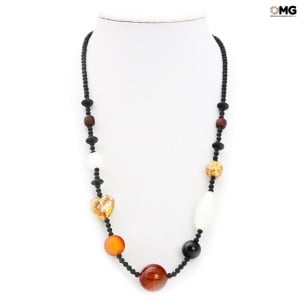 Halskette Elisa - Bernstein und Gold - Original Muranoglas OMG Halskette Elisa - Bernstein und Gold - Original Muranoglas OMG