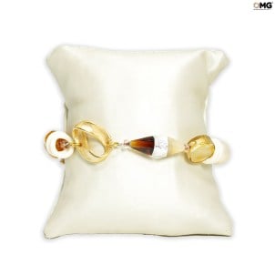 Armband Muschel - Gold und Silber - Original Muranoglas OMG