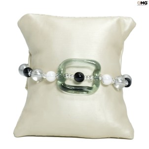 jóias_bracelet_green_silver_lipsia_original_murano_glass_omg