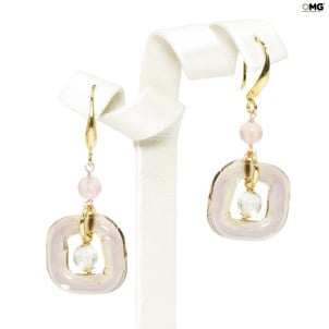 Jewellery_earrings_gold_pink_riga_original_murano_glass_omg