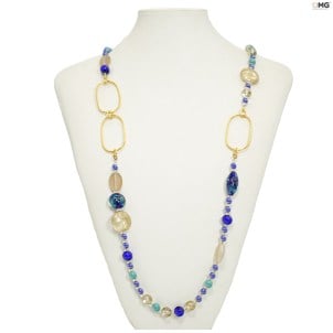 jóias_long_necklace_gold_blue_lipsia_original_murano_glass_omg