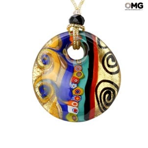 Pendant collection Necklace Artists Masters - Klimt- Orignal Murano Glass OMG 