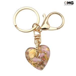 ميدالية مفاتيح - ورق ذهب - زجاج مورانو أصلي OMG