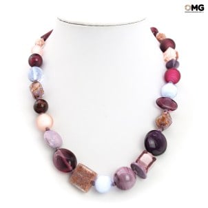 項鍊 Noemi Violet - 帶金 - Original Murano Glass OMG 項鍊 Noemi Violet - 帶金 - Original Murano Glass OMG