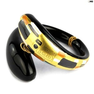 Klimt Armband - Glas lackiert 24 Karat Gold - Original Murano Glas OMG