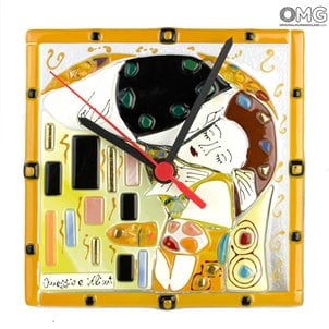 Reloj de mesa The Kiss - Klimt - Cristal de Murano original OMG