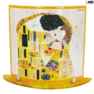 Lampada da Tavolo  il bacio -  tributo a klimt - Vetro di Murano Originale OMG