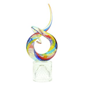 love Knot Sculpture - Multicolors rods - Original Murano Glass OMG