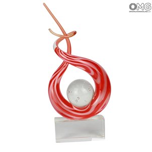Disco Red Curl - Skulptur - Muranoglas