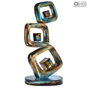 Кубрик - скульптура из халцедона - Original Murano Glass Omg