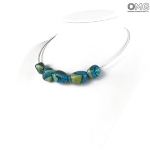 Lagune - Halskette venezianische Perlen - Original Murano Glas OMG