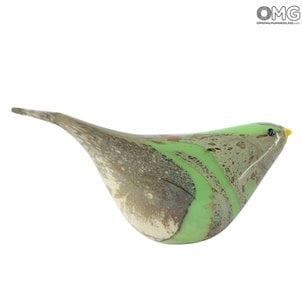 Green Sparrow - Animals - Original Murano glass OMG