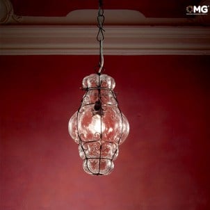 مصباح معلق على شكل قفص - زجاج مورانو أصلي OMG