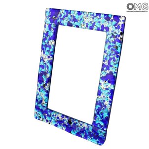 light_blue_and_silver_photo_frame_ with_murrine_murano_glass_1_gift_idea