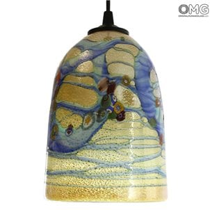 Hanging Lamp Fantasy - Light Blue - Original Murano