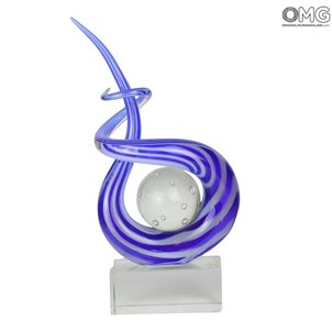 Disco Blue Curl - Escultura - Cristal de Murano Disco Blue Curl - Escultura - Cristal de Murano